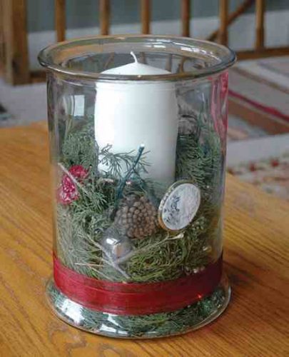 Christmas Glass Hurricane